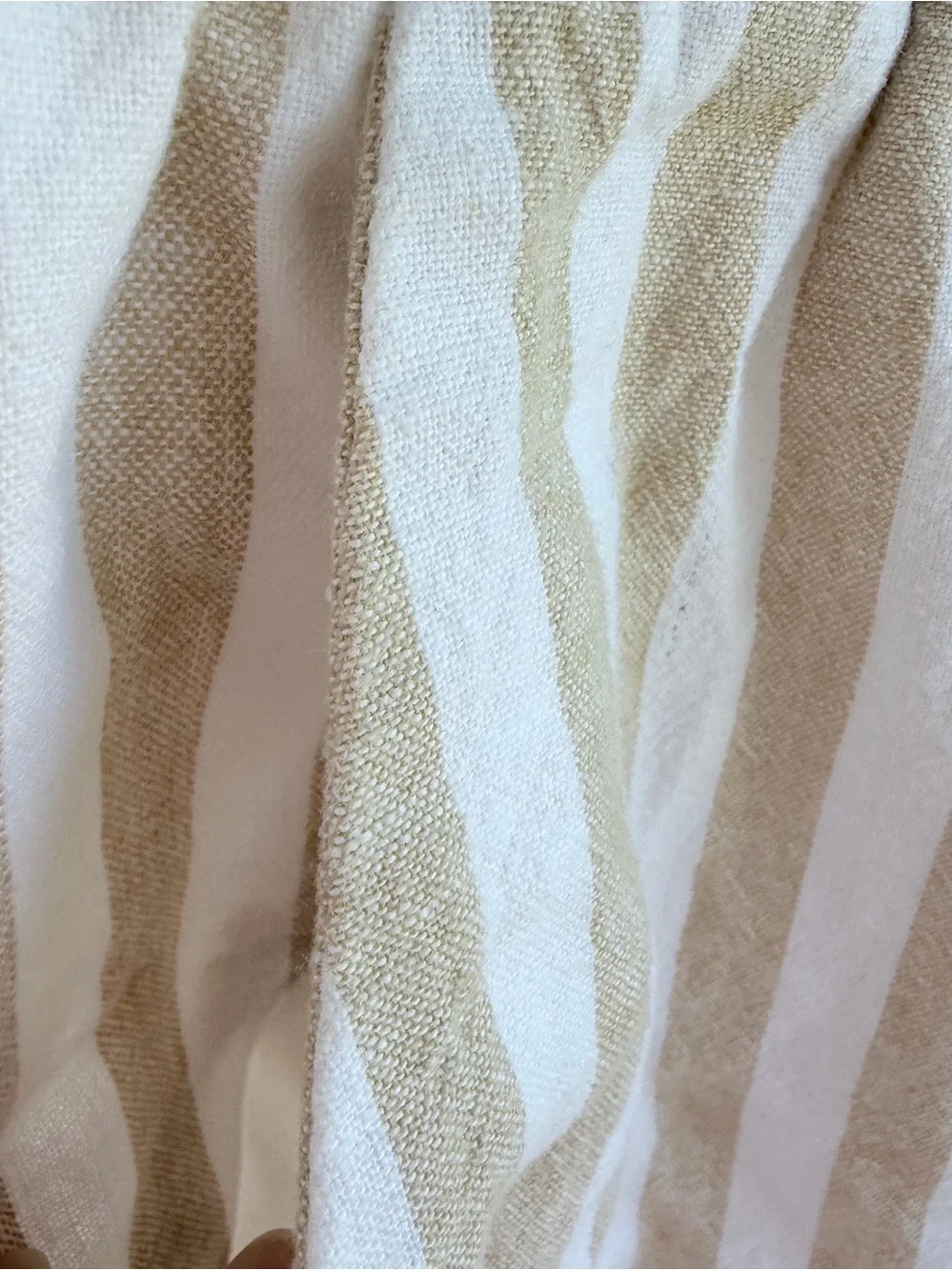 J. Crew Beige White Striped Linen-Blend Drawstring Joggers